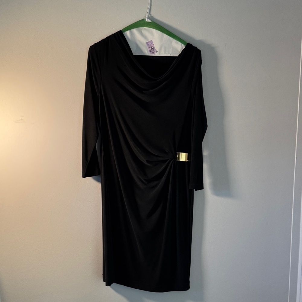 Calvin Klein Black Dress with Gold Accent